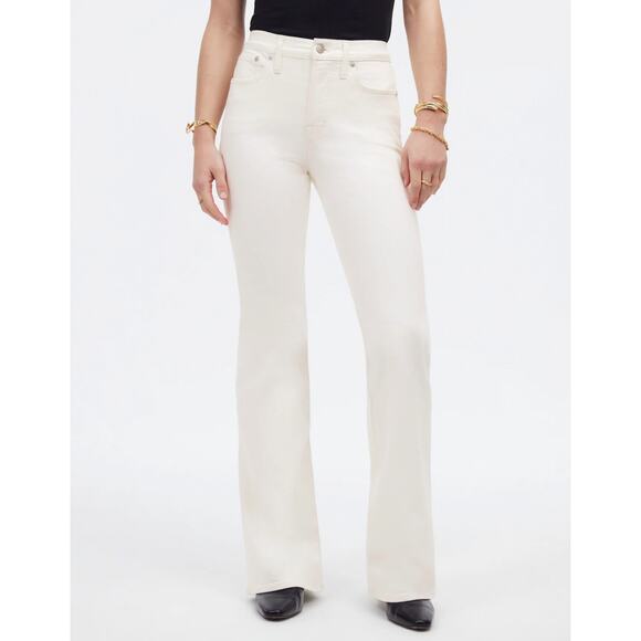 Madewell Denim - MADEWELL Women’s Flea Market Flare Jean in Heathered Ivory/Cream 29